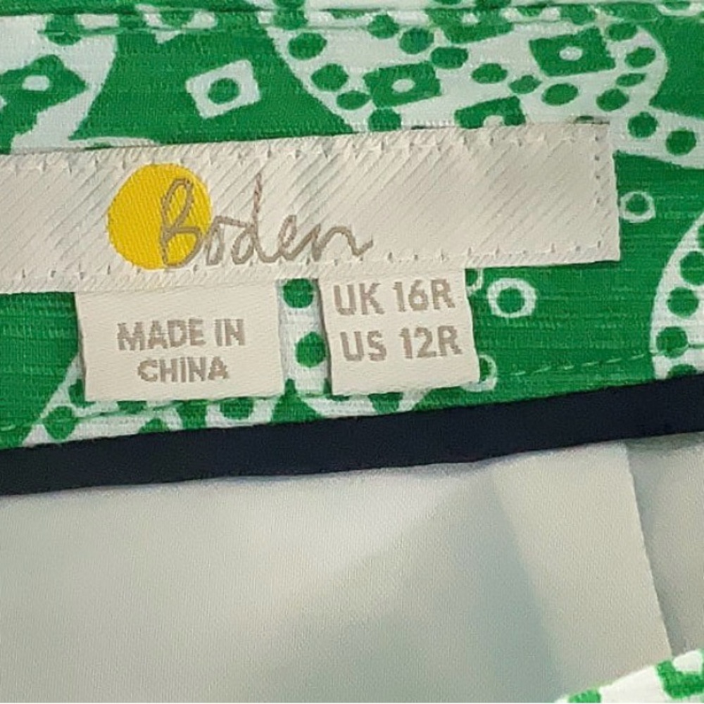 Boden Green Paisley Skirt - Picture 3 of 6